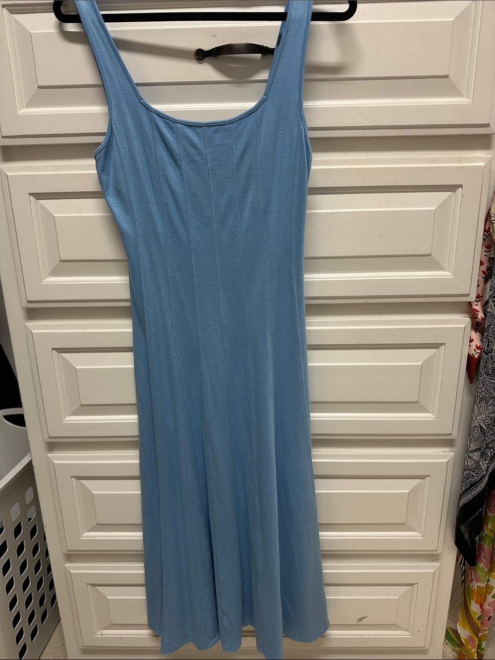 LOFT Sky Blue Scoop Neck Midi Dress